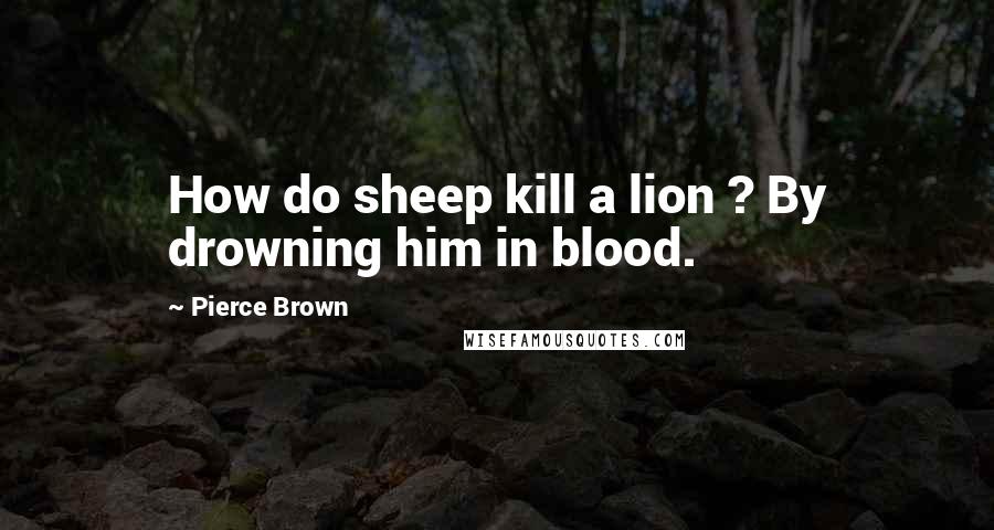 Pierce Brown Quotes: How do sheep kill a lion ? By drowning him in blood.