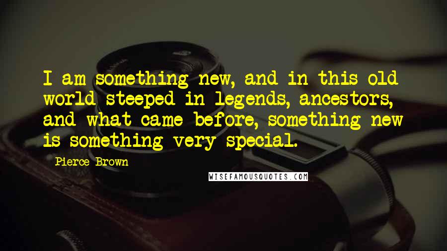 Pierce Brown Quotes: I am something new, and in this old world steeped in legends, ancestors, and what came before, something new is something very special.