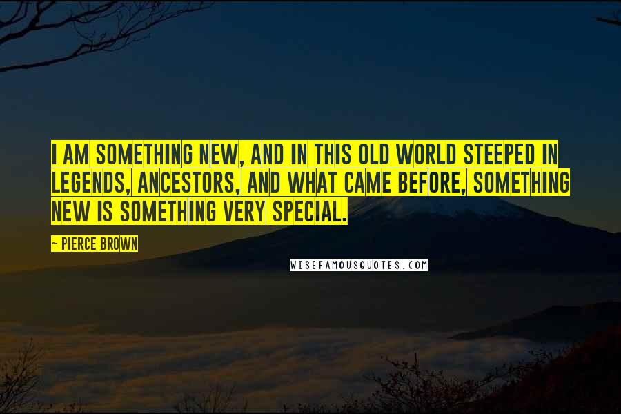 Pierce Brown Quotes: I am something new, and in this old world steeped in legends, ancestors, and what came before, something new is something very special.