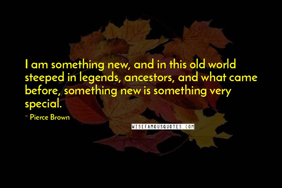Pierce Brown Quotes: I am something new, and in this old world steeped in legends, ancestors, and what came before, something new is something very special.