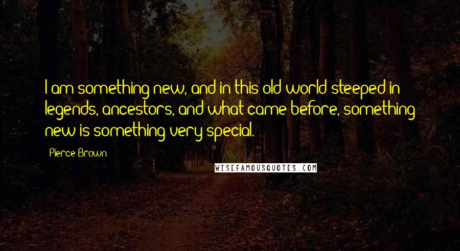 Pierce Brown Quotes: I am something new, and in this old world steeped in legends, ancestors, and what came before, something new is something very special.