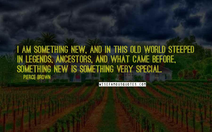 Pierce Brown Quotes: I am something new, and in this old world steeped in legends, ancestors, and what came before, something new is something very special.