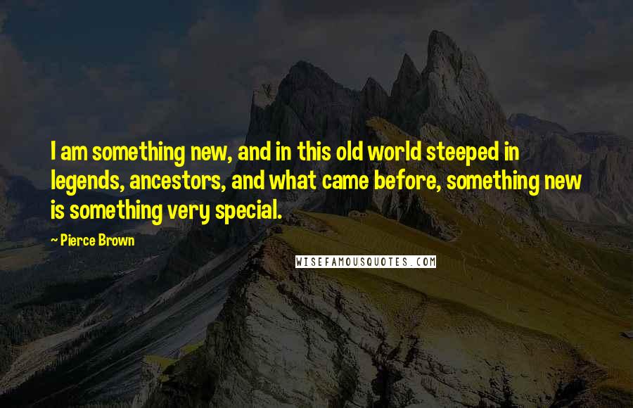 Pierce Brown Quotes: I am something new, and in this old world steeped in legends, ancestors, and what came before, something new is something very special.