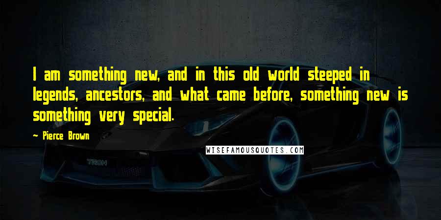 Pierce Brown Quotes: I am something new, and in this old world steeped in legends, ancestors, and what came before, something new is something very special.