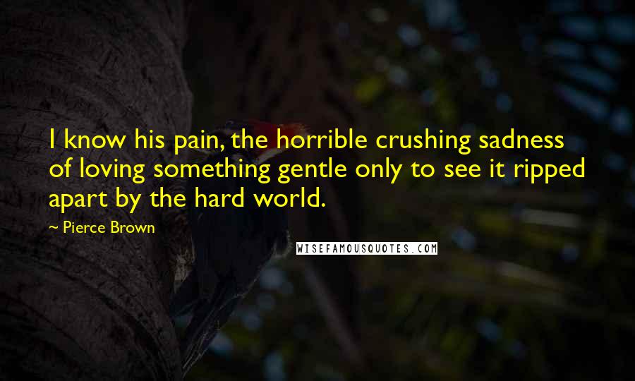 Pierce Brown Quotes: I know his pain, the horrible crushing sadness of loving something gentle only to see it ripped apart by the hard world.