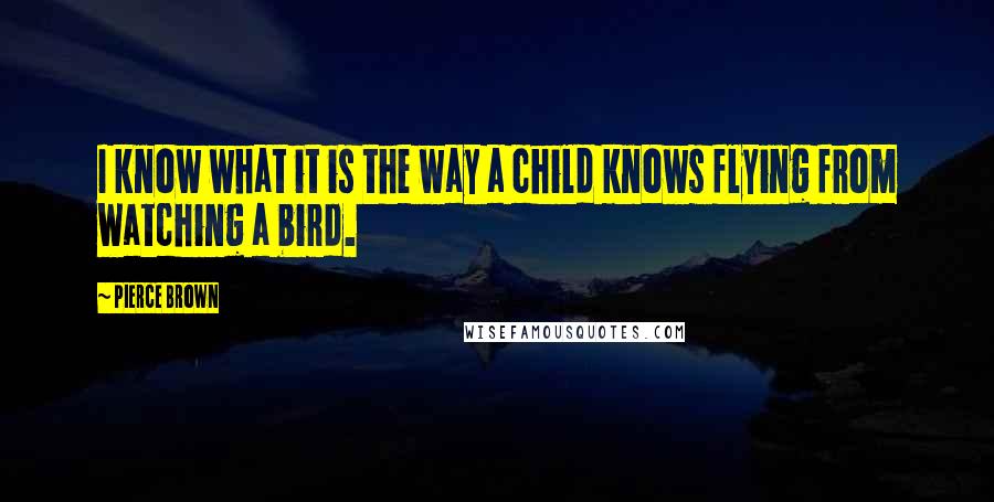 Pierce Brown Quotes: I know what it is the way a child knows flying from watching a bird.