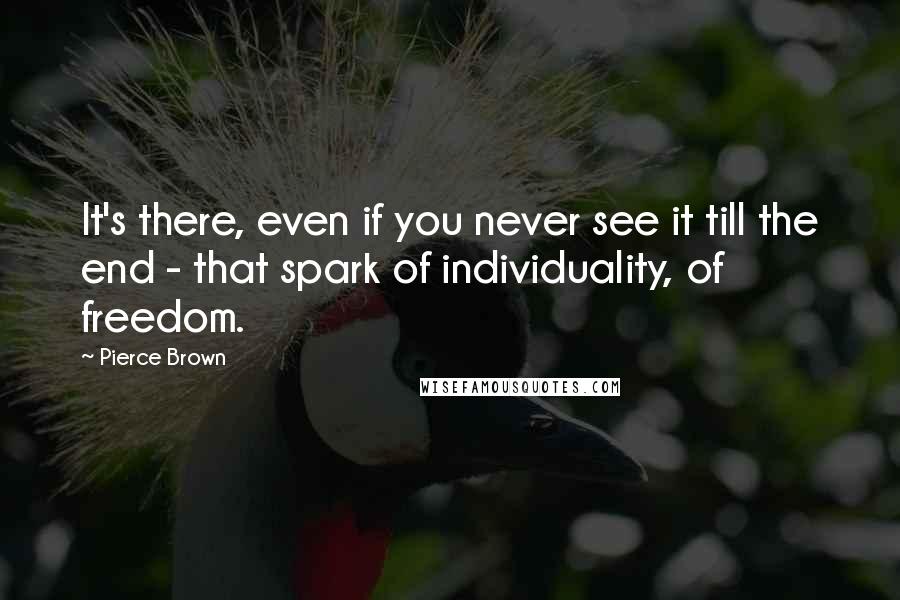 Pierce Brown Quotes: It's there, even if you never see it till the end - that spark of individuality, of freedom.