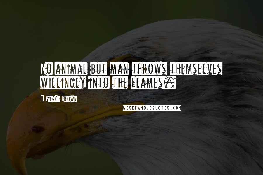 Pierce Brown Quotes: No animal but man throws themselves willingly into the flames.