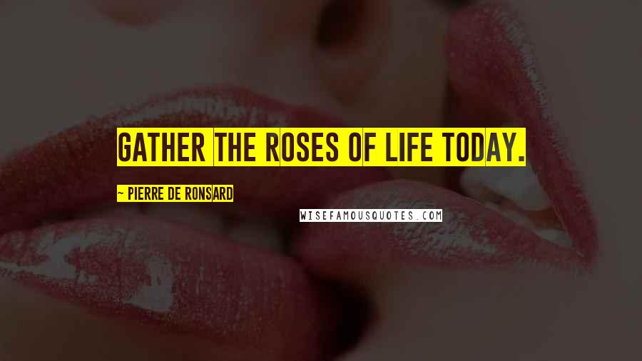 Pierre De Ronsard Quotes: Gather the roses of life today.