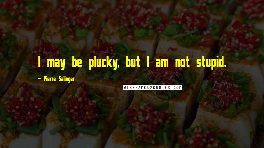 Pierre Salinger Quotes: I may be plucky, but I am not stupid.