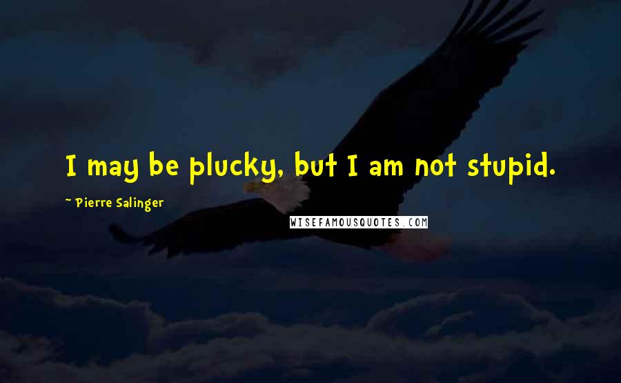 Pierre Salinger Quotes: I may be plucky, but I am not stupid.