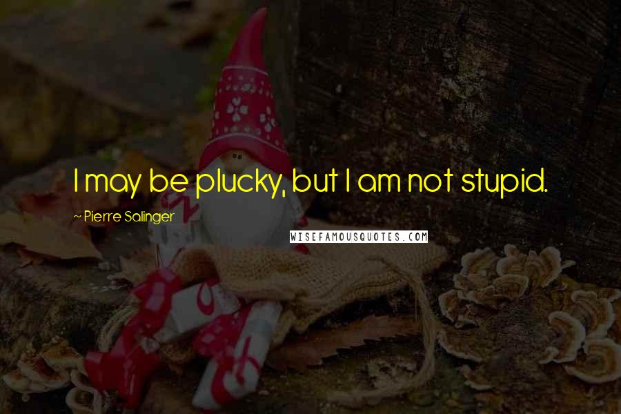 Pierre Salinger Quotes: I may be plucky, but I am not stupid.