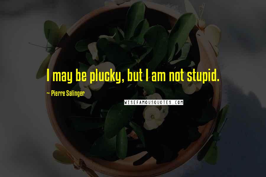 Pierre Salinger Quotes: I may be plucky, but I am not stupid.