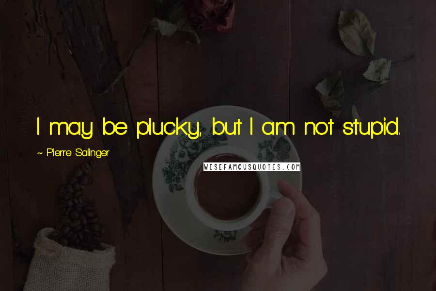 Pierre Salinger Quotes: I may be plucky, but I am not stupid.