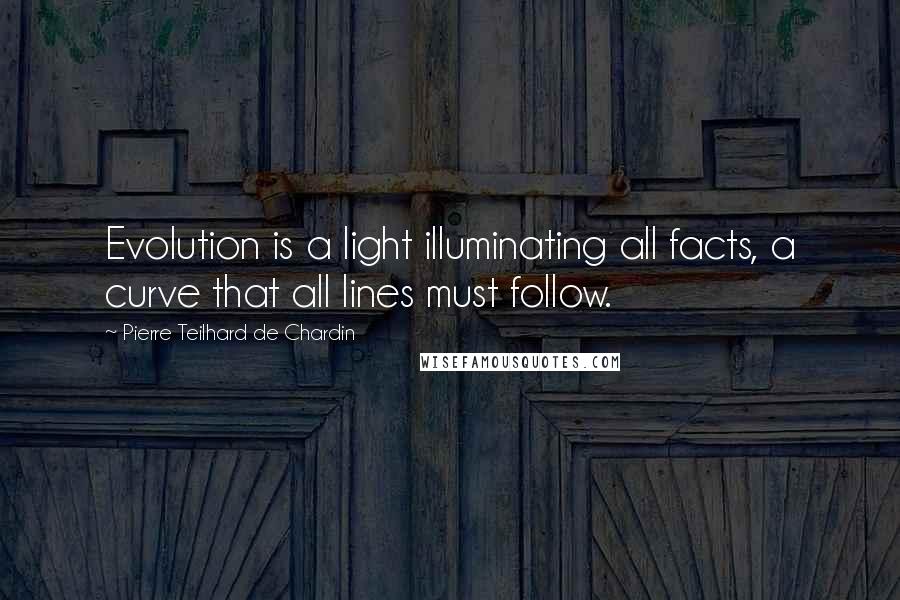 Pierre Teilhard De Chardin Quotes: Evolution is a light illuminating all facts, a curve that all lines must follow.