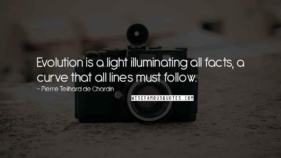 Pierre Teilhard De Chardin Quotes: Evolution is a light illuminating all facts, a curve that all lines must follow.