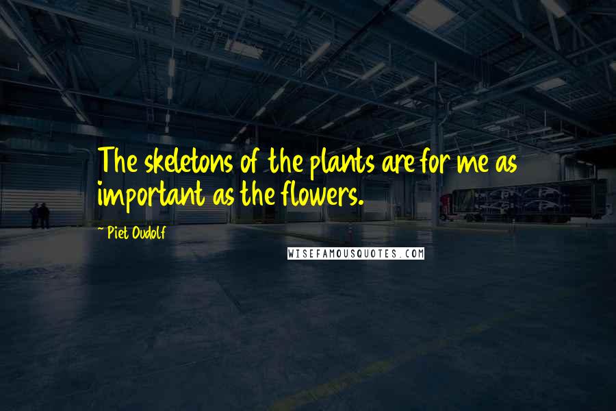 Piet Oudolf Quotes: The skeletons of the plants are for me as important as the flowers.