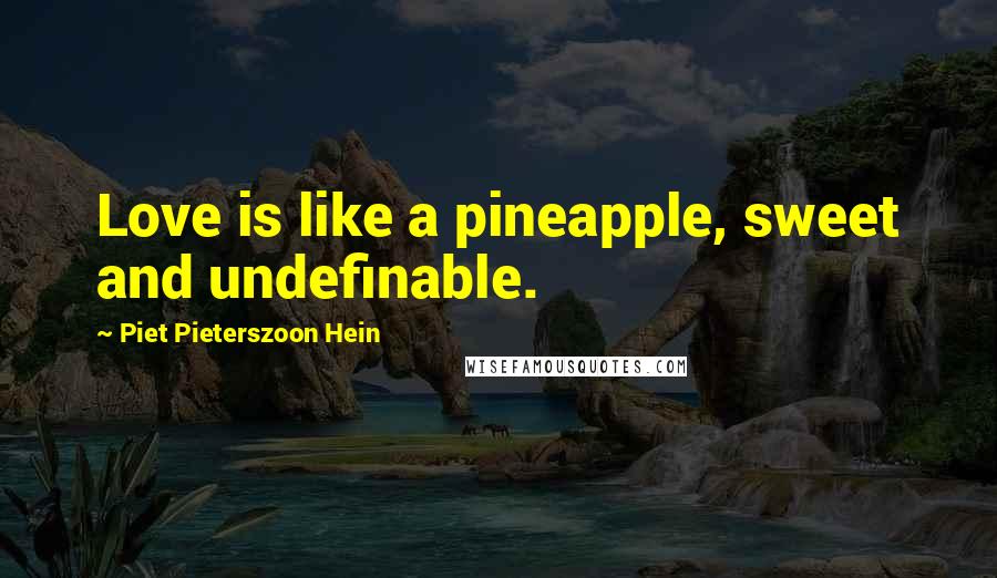 Piet Pieterszoon Hein Quotes: Love is like a pineapple, sweet and undefinable.