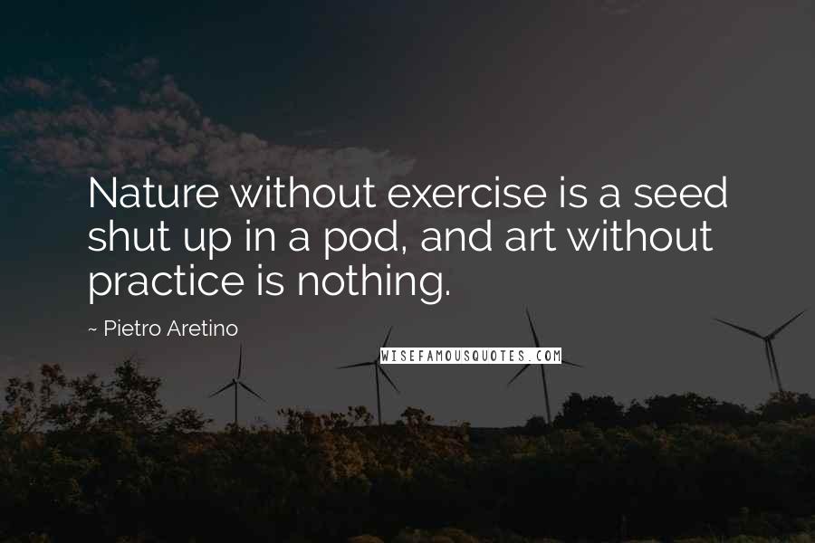 Pietro Aretino Quotes: Nature without exercise is a seed shut up in a pod, and art without practice is nothing.