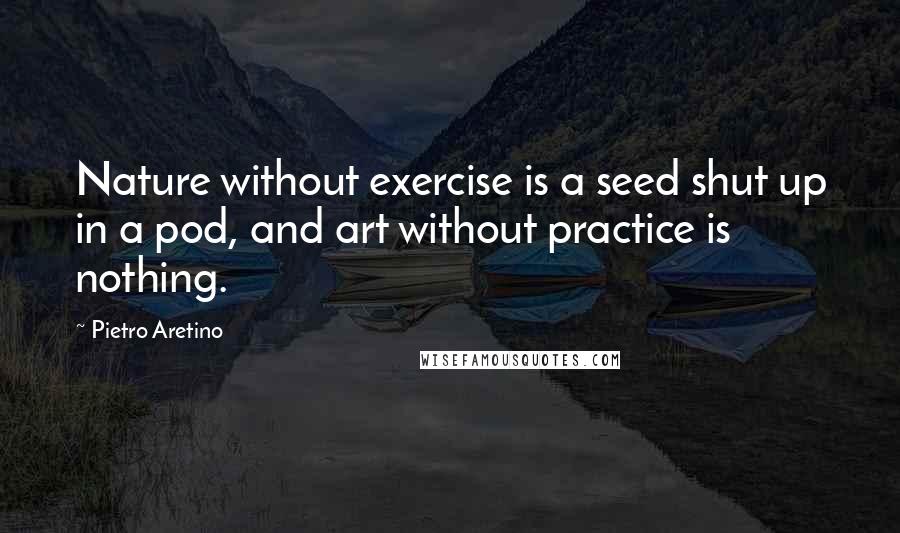 Pietro Aretino Quotes: Nature without exercise is a seed shut up in a pod, and art without practice is nothing.