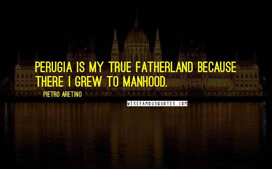 Pietro Aretino Quotes: Perugia is my true fatherland because there I grew to manhood.