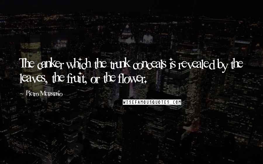 Pietro Metastasio Quotes: The canker which the trunk conceals is revealed by the leaves, the fruit, or the flower.