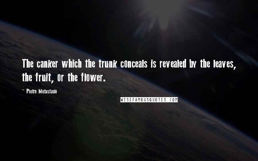 Pietro Metastasio Quotes: The canker which the trunk conceals is revealed by the leaves, the fruit, or the flower.