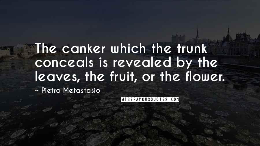 Pietro Metastasio Quotes: The canker which the trunk conceals is revealed by the leaves, the fruit, or the flower.