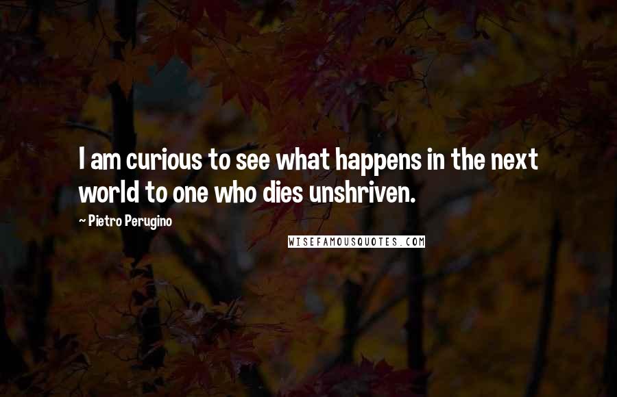 Pietro Perugino Quotes: I am curious to see what happens in the next world to one who dies unshriven.