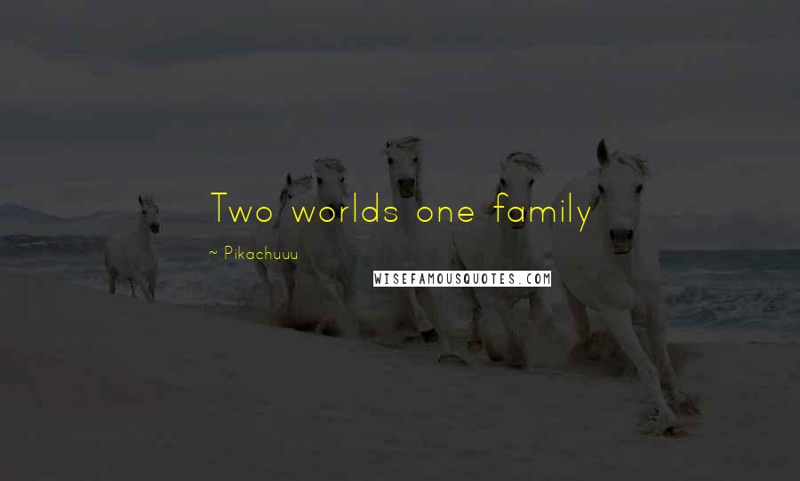 Pikachuuu Quotes: Two worlds one family