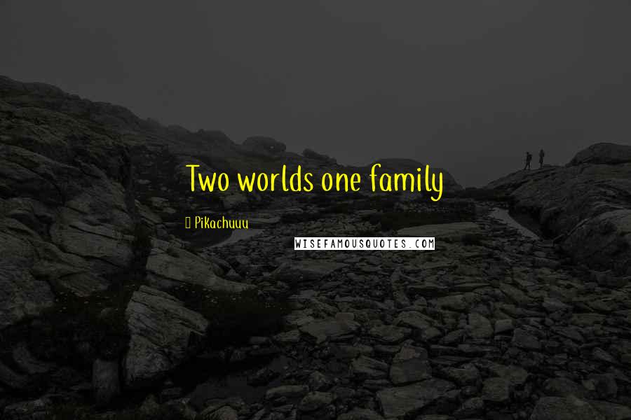 Pikachuuu Quotes: Two worlds one family