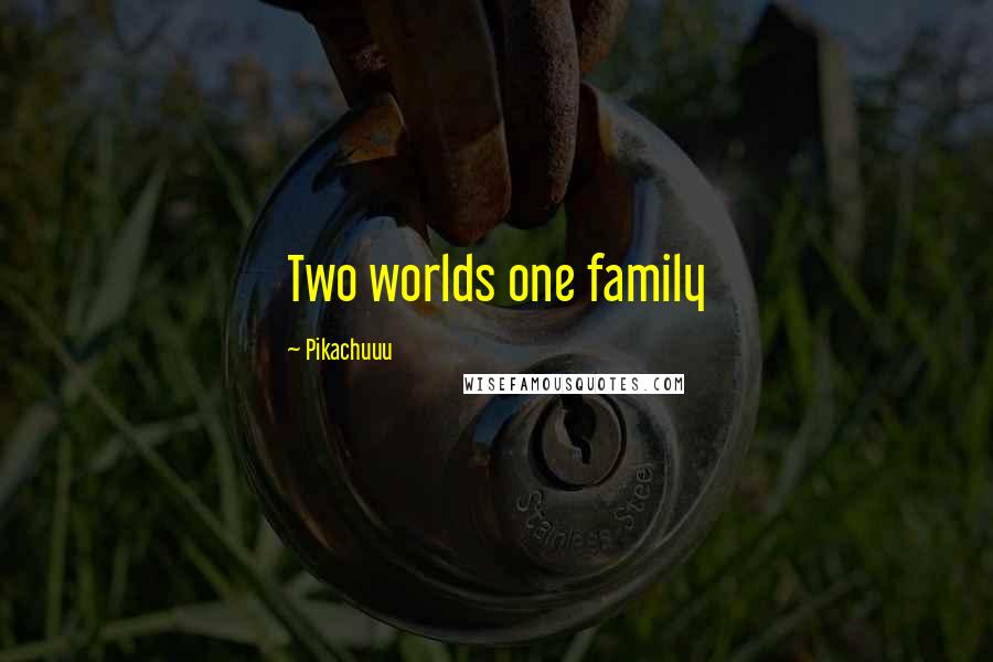 Pikachuuu Quotes: Two worlds one family