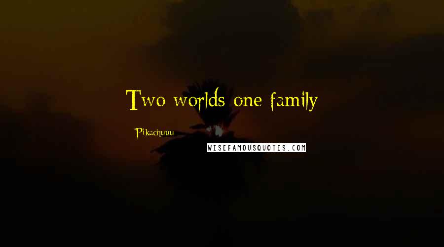 Pikachuuu Quotes: Two worlds one family