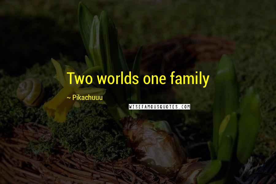 Pikachuuu Quotes: Two worlds one family