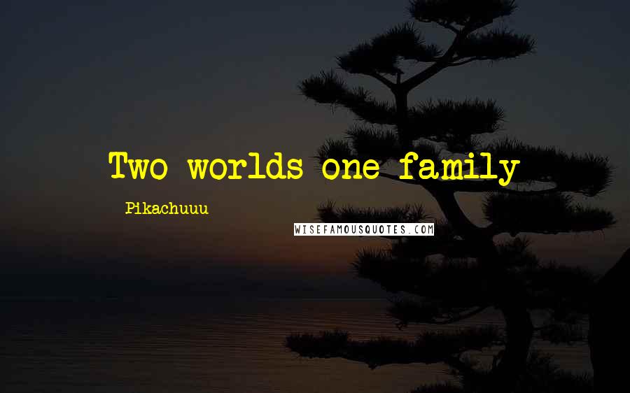 Pikachuuu Quotes: Two worlds one family