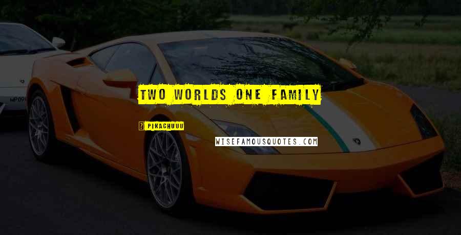 Pikachuuu Quotes: Two worlds one family