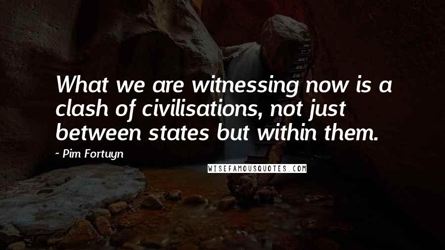 Pim Fortuyn Quotes: What we are witnessing now is a clash of civilisations, not just between states but within them.