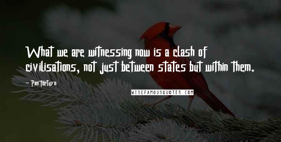 Pim Fortuyn Quotes: What we are witnessing now is a clash of civilisations, not just between states but within them.