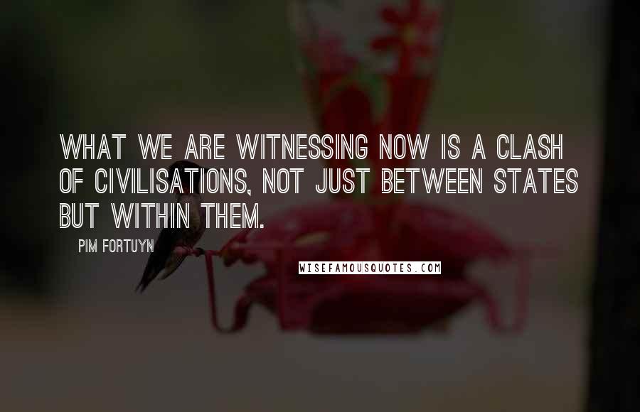 Pim Fortuyn Quotes: What we are witnessing now is a clash of civilisations, not just between states but within them.