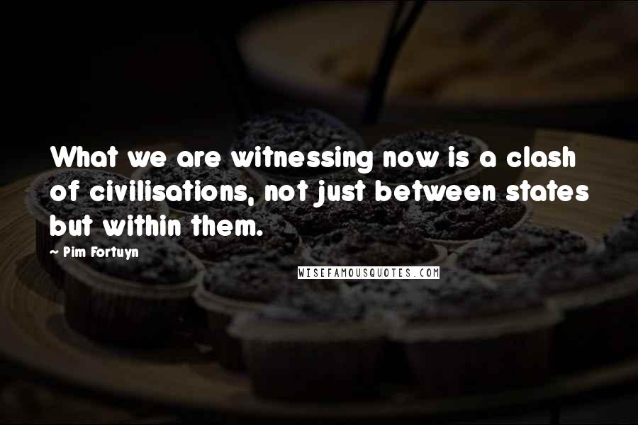 Pim Fortuyn Quotes: What we are witnessing now is a clash of civilisations, not just between states but within them.