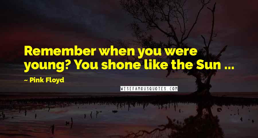 Pink Floyd Quotes: Remember when you were young? You shone like the Sun ...