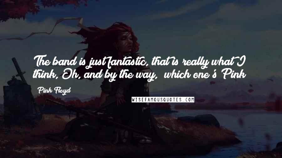 Pink Floyd Quotes: The band is just fantastic, that is really what I think, Oh, and by the way, which one's Pink?