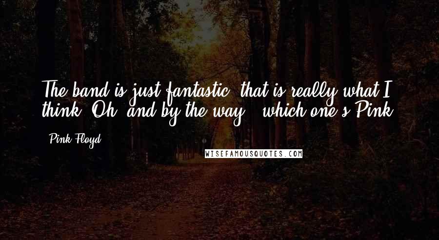 Pink Floyd Quotes: The band is just fantastic, that is really what I think, Oh, and by the way, which one's Pink?