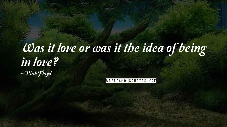 Pink Floyd Quotes: Was it love or was it the idea of being in love?