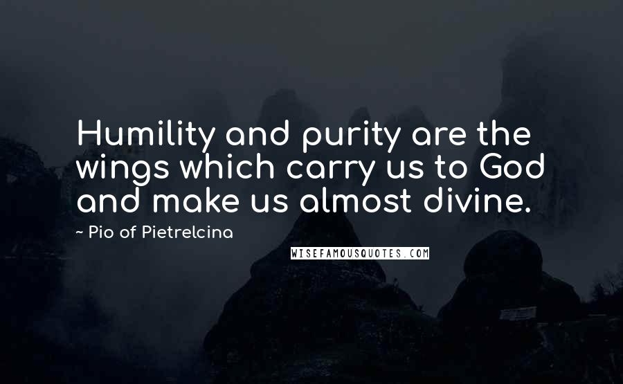 Pio Of Pietrelcina Quotes: Humility and purity are the wings which carry us to God and make us almost divine.