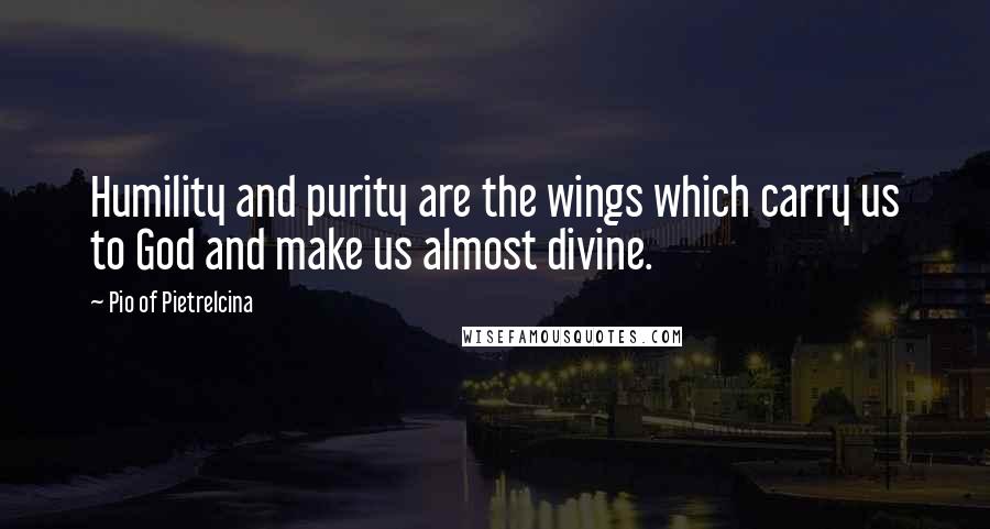 Pio Of Pietrelcina Quotes: Humility and purity are the wings which carry us to God and make us almost divine.