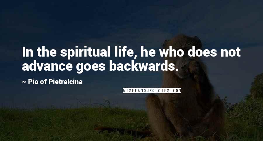 Pio Of Pietrelcina Quotes: In the spiritual life, he who does not advance goes backwards.