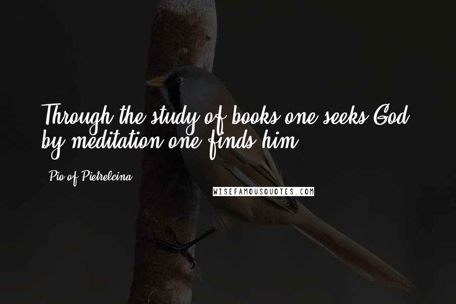 Pio Of Pietrelcina Quotes: Through the study of books one seeks God; by meditation one finds him.