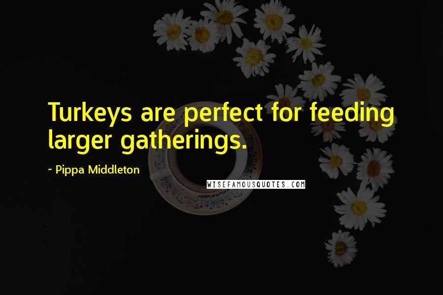 Pippa Middleton Quotes: Turkeys are perfect for feeding larger gatherings.