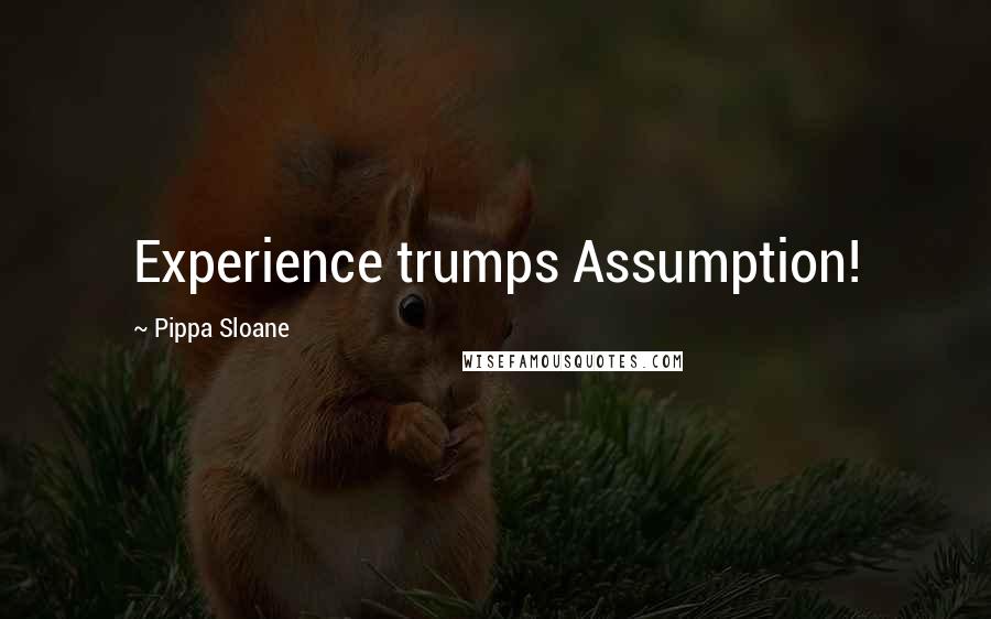 Pippa Sloane Quotes: Experience trumps Assumption!